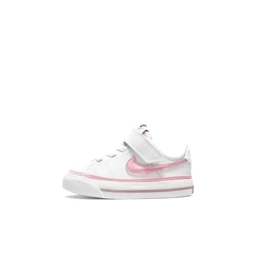 nike Court Legacy Slip Resistant Abrasion Resistant Дышащий Низкий Топ Обувь для малышей Розовый Белый Infant и Toddler