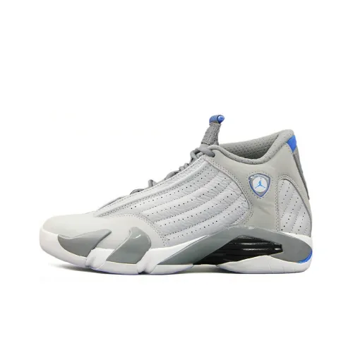 Jordan Air Jordan 14 RETRO SPORT Синий Амортизаторы Slip-resistant MID Топ Детские баскетбольные кроссовки Серый Подростки