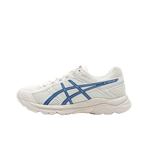 Asics Гель Contend 4 Детские Беговые Кроссовки Низкий Верх Белый Синий Унисекс