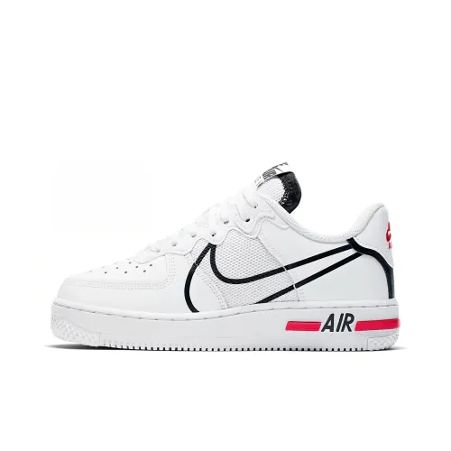 Nike Air FORCE 1 React Low Топ Детские Скейтбординги Белый Красный