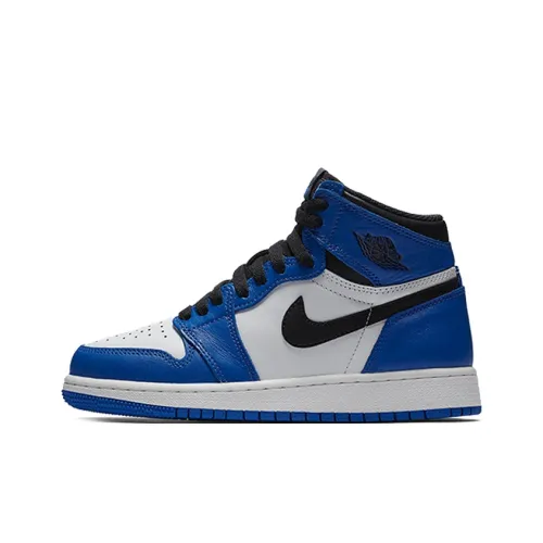Jordan Air Jordan 1 Ретро High Game Royal Амортизация High Топ Детские Баскетбольные Кроссовки Черный Белый Синий