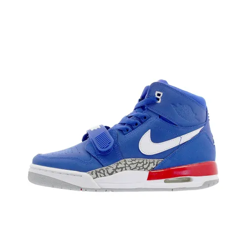 Джордан Legacy 312 Нижняя юбка Резистентные амортизаторы Высокий топ Баскетбольные кроссовки Красный синий Подростки