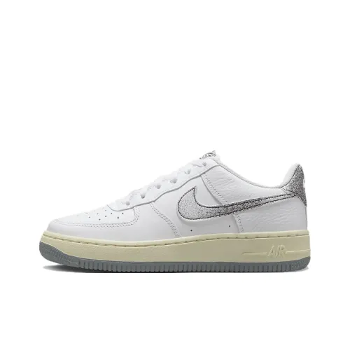 Nike Air FORCE 1 LV8 3 Противоскользящий устойчивый к истиранию низкий топ для детских скейтбордингов белый серый