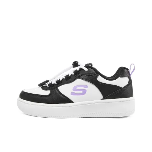 Skechers Sport Court 92 Low Топ Детские Скейтбординги Черный Белый Подростки