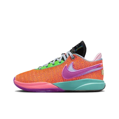 Nike LeBron 20 Устойчивые к истиранию низкие баскетбольные кроссовки Апельсин для подростков