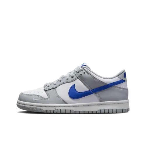 Nike Dunk 'GREY Королевский синий' Устойчивый к истиранию Низкий Топ Детские Скейтбординги Белый серый синий