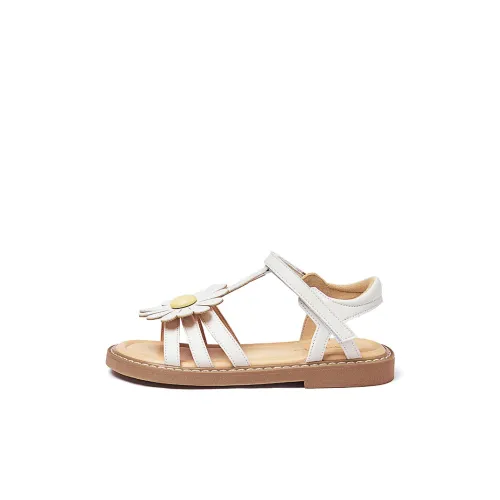 Snoffy Школьный возраст Мягкая подошва Принцесса Обувь Противоскользящая Устойчивая к истиранию Детские Сандалии Белый Розовый Детский