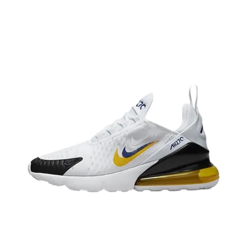 Nike Air Max 270 Амортизация Износостойкие Низкие Кеды для Детей Lifestyle Shoes Белый Черный Подростки