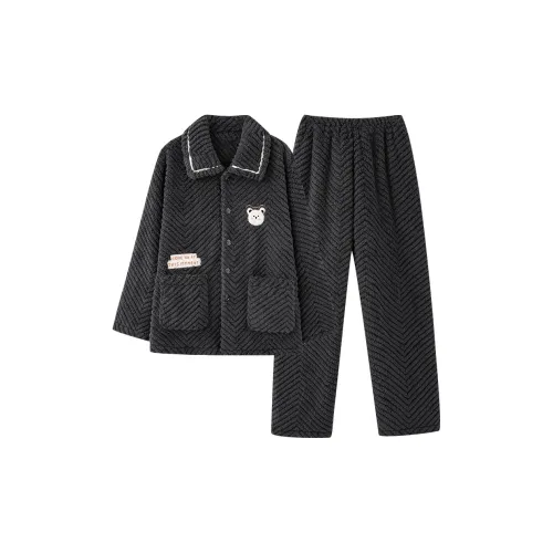 Qiao Ni Tong Пижамный комплект Мужской Серый