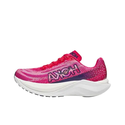 HOKA ONE ONE Mach X Амортизация Износостойкий Низкий Топ Повседневные Беговые Кроссовки Женские Розовый Фиолетовый