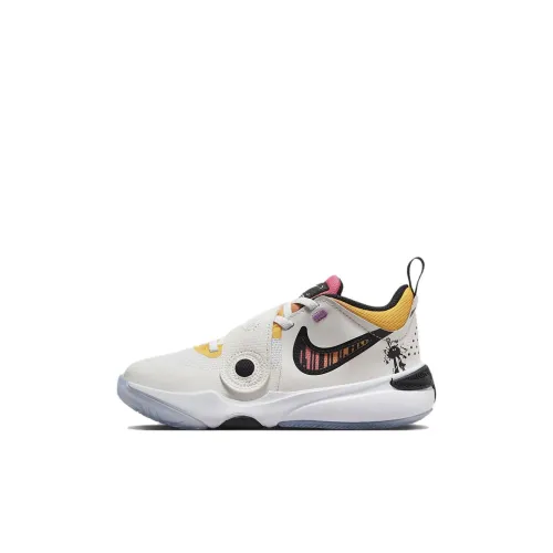 Nike Team Hustle D 11 Ps Противоскользящие амортизаторы Низкий топ Детские баскетбольные кроссовки Белый Kids