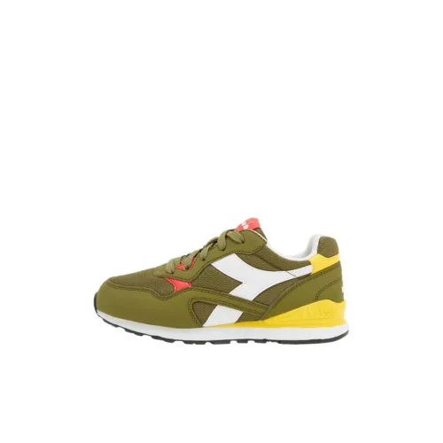 Diadora N.92 Slip-resistant Амортизация Устойчивость к истиранию Низкий топ KIDS Lifestyle Shoes Зеленый Желтый