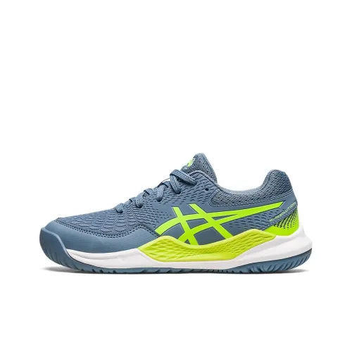 Asics Gel Resolution 9 Low Топ Детская Тренировочная Обувь Синий Желтый