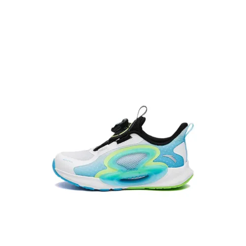 ANTA Ежемесячные Аbrasion Resistant Shock Absorbers Низкий Топ Детские беговые кроссовки Белый Синий Бирюзовый Children Возраст 3-7 лет