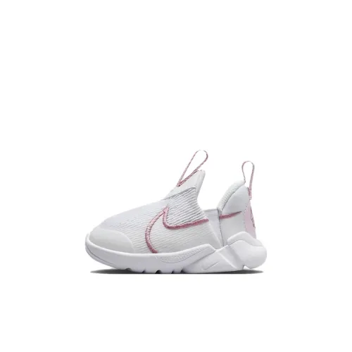 Nike Flex Plus 2 TD Slip-on Резистентная Анти-KICK Низкий Топ Обувь для младенцев и малышей Белый Розовый Infant And Toddler