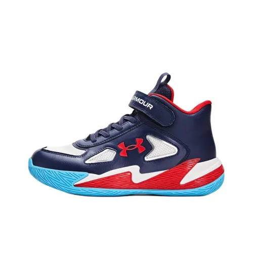 Under Armour Детские баскетбольные кроссовки MID Топ Синий/красный Школьный возраст