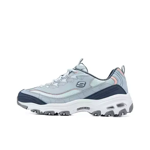 Skechers D'LITES 1,0 Устойчивые к истиранию Низкие Топ Кроссовки с Толстой Подошвой Женские Синие