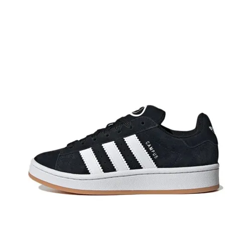 Adidas Originals CAMPUS 00s Устойчивый к истиранию низкий топ для детей для скейтбординга Черный Белый Детский