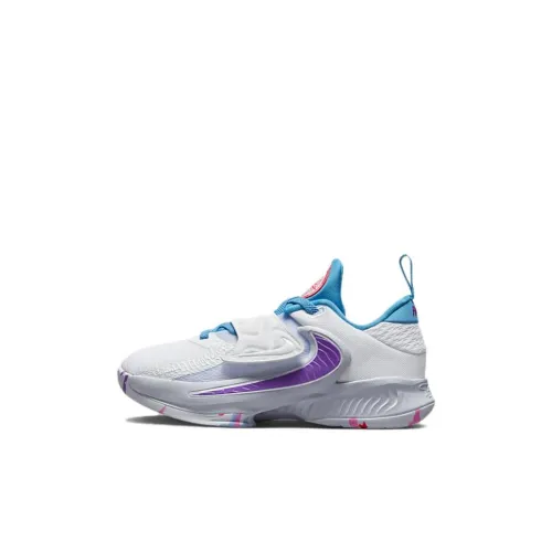 Nike Freak 4 Ps Slip-resistant Anti KICK Low Top Детские Баскетбольные кроссовки Белый Синий Детские Возраст 3-7 лет