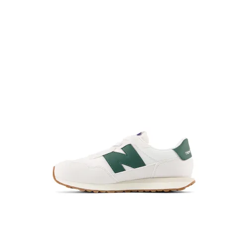 New Balance NB 237 Амортизация Износостойкий Низкий Топ Беговые кроссовки Белый Зеленый Для детей 3-7 лет