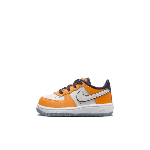 Nike Air FORCE 1 SE TD Anti KICK Амортизация Низкий Топ Обувь для младенцев и малышей Оранжевый Белый Infant And Toddler