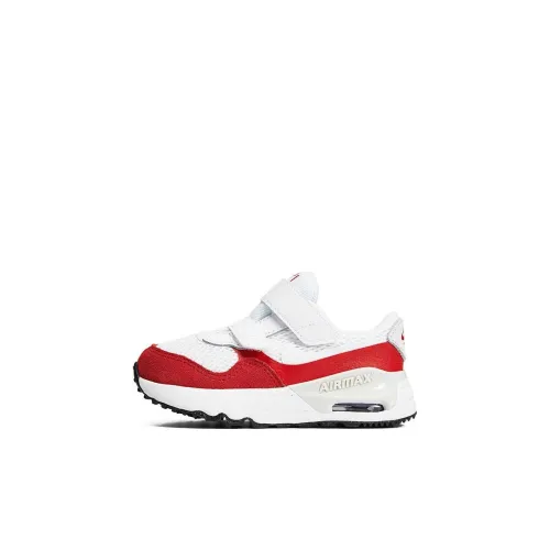 Nike Air Max SYSTM TD Дышащий И Износостойкий Низкий Топ Обувь для Младенцев и Малышей Белый Красный Infant And Toddler