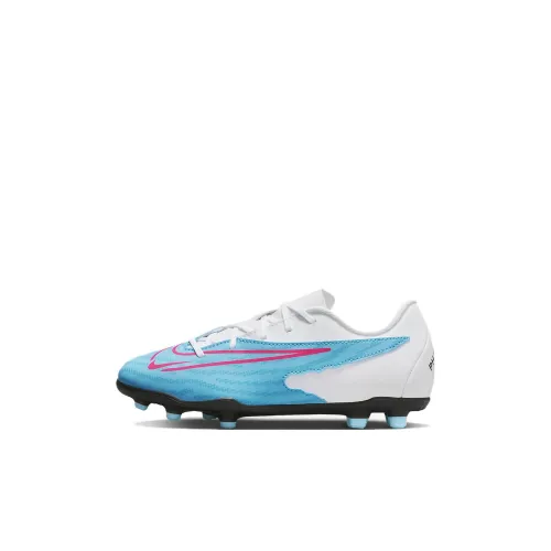 nike Phantom GX Club MG Slip-resistant Shock Absorbers Низкие Детские Футбольные Бутсы Синие Белые Детские