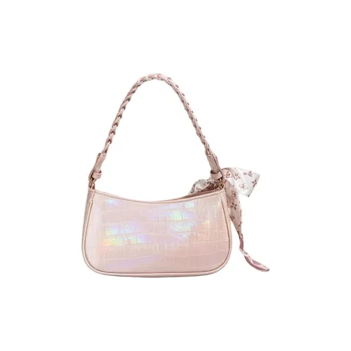 Dusen Kangaroo ПУ (полиуретан) Сумка через плечо Стандартная Женская Белая Розовая