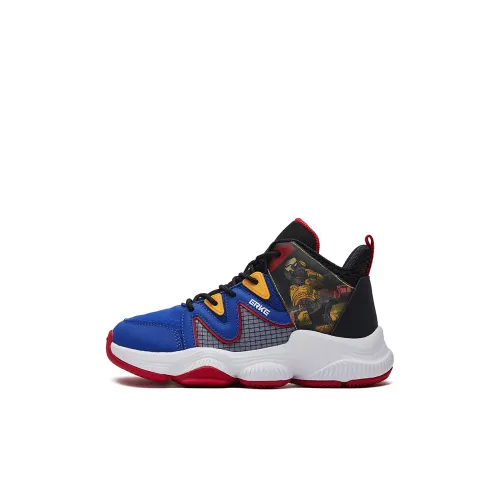 ERKE KIDS Устойчивые к истиранию амортизаторы Низкий топ Детские баскетбольные кроссовки Межзвездный синий Глубокий черный Детский