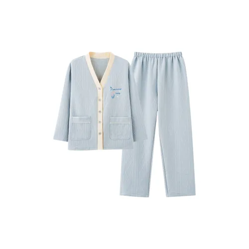 UAVAE Пижамный комплект женский светло-синий