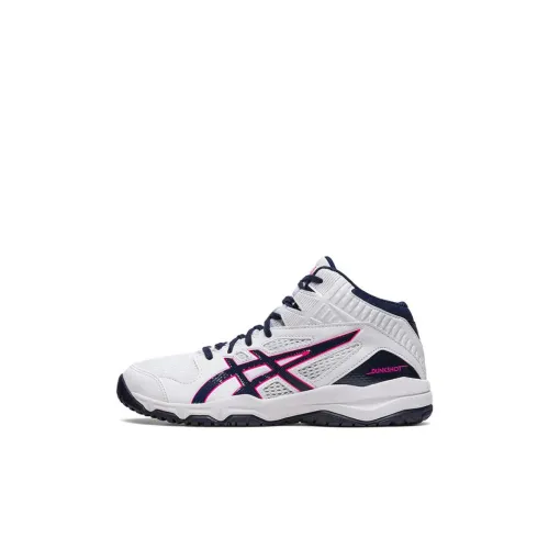 Asics 9 Устойчивый к истиранию Дышащий Поддержка Отскок Высокий Верх Детская Баскетбольная Обувь Белый Синий Малыш