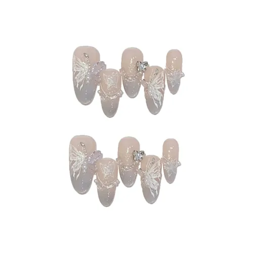 XIBI Butterfly Premium Осветляющий False Nail Oval Cropped 15mm