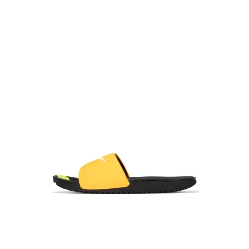 Nike Kawa Детские домашние тапочки Черный Желтый Малыш