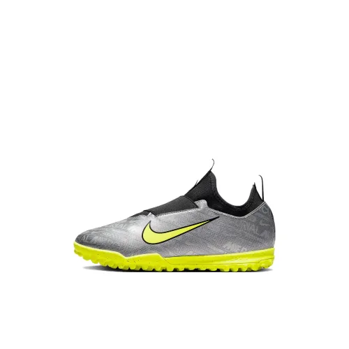 Nike Zoom Vapor 15 Academy TF Устойчивые к истиранию Низкие Футбольные бутсы Серебряные Детские