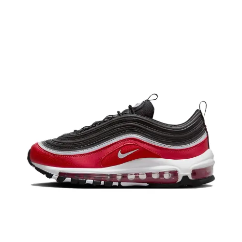 Nike Air Max 97 Устойчивый к истиранию Дышащий Низкий Топ Детские Лайфстайл Кроссовки Красный Черный Подростки