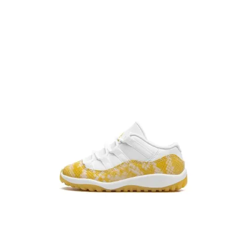 Jordan Air Jordan 11 'Yellow Snakeskin' TD Противоскользящий Anti KICK Низкий Топ Обувь для младенцев и малышей