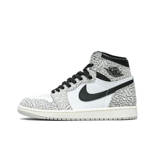 Jordan Air Jordan 1 OG High Slip-Resistant Shock Absorbers High Top Детские Баскетбольные Кроссовки Серый