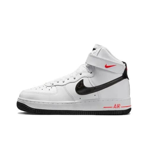 Nike Air FORCE 1 Амортизация Износостойкий Высокий Топ Детские Баскетбольные Кроссовки Белый Подростки