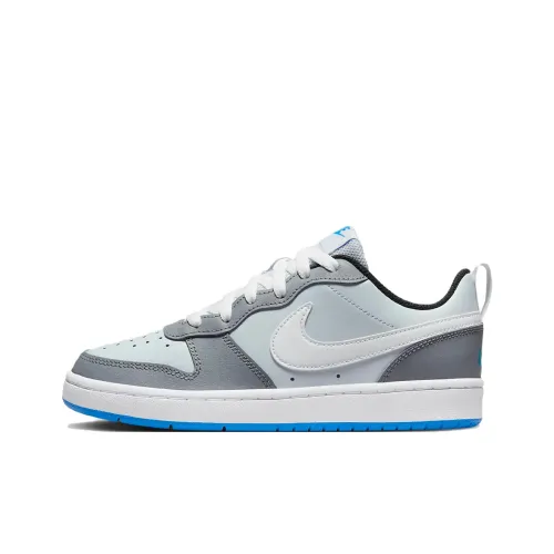 Nike Court Borough Low 2 SE Slip Resistant Shock Absorbers Низкий Топ Детские Скейтбординги Серый Белый