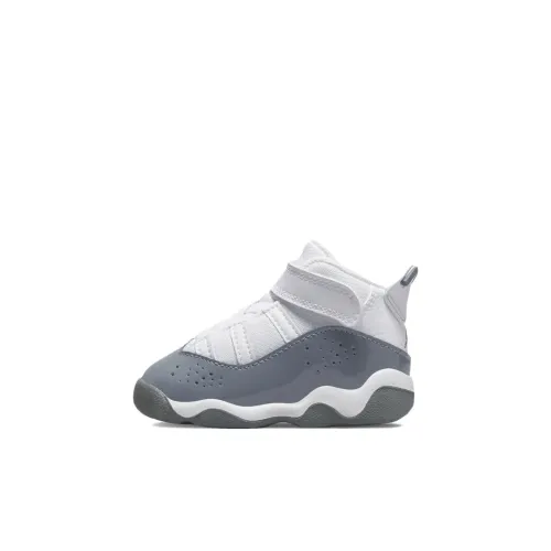 Jordan Air Jordan 6 Кольца Slip-resistant Anti KICK Амортизация MID Топ Обувь для младенцев и малышей Белый Infant And Toddler
