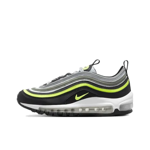 Nike Air Max 97 Амортизация Низкий Топ Детские Лайфстайл Кроссовки Черный Белый Серый Подростки
