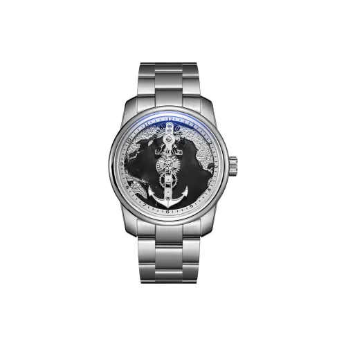 OBLVLO Автоматический механический механизм Часы Мужские Черный циферблат