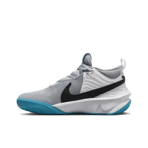 Nike Team Hustle D 10 Slip-Resistant Anti-KICK Амортизация Низкий Топ Детские Баскетбольные Кроссовки Серый