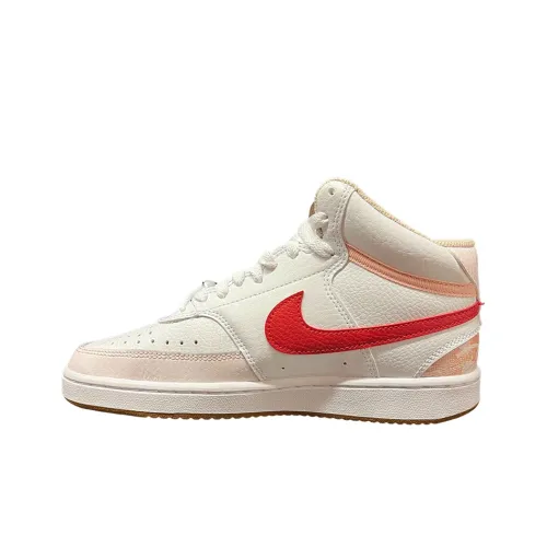 Nike Court Vision Mid Slip Resistant Abrasion Resistant MID Топ Детские Скейтбординги Белый Красный