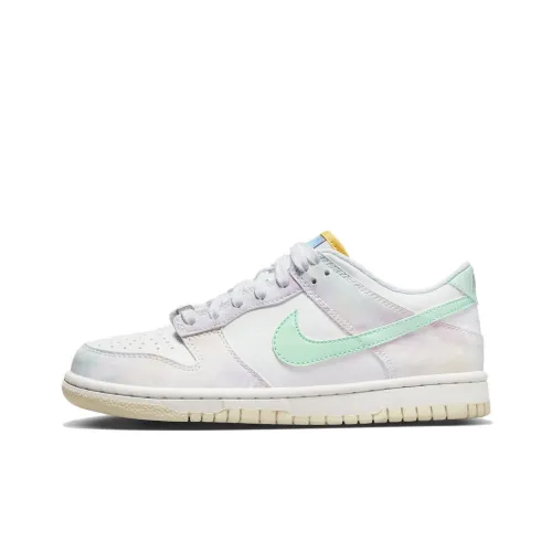 nike Dunk 'Пейсли Принт' Slip-resistant Abrasion-resistant Low Top Детские Скейтбординги Розовый Зеленый