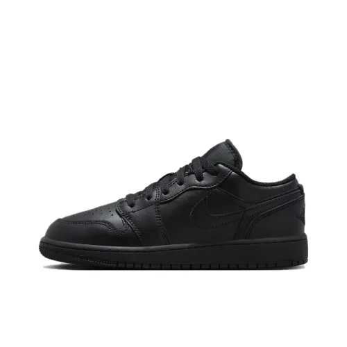 Jordan Air Jordan 1 Low Амортизаторы Slip-resistant Низкий Топ Детские Баскетбольные Кроссовки Черные Подростки