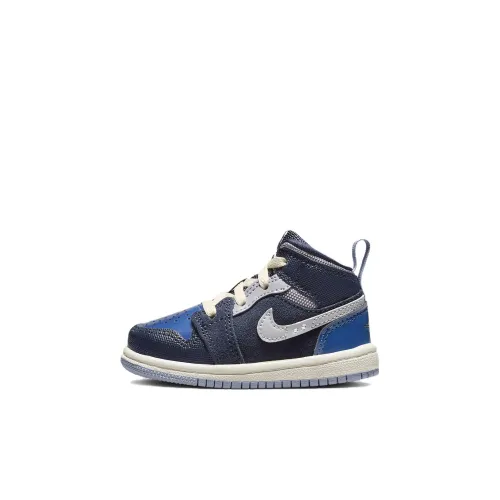 Jordan Air Jordan 1 MID SE Craft TD Амортизация High Топ Баскетбольные кроссовки Синий Infant And Toddler