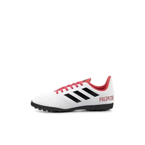 Adidas PREDATOR Series Tango 18,4 TF Противоскользящий Устойчивый к истиранию Низкий Топ Детская Футбольная Обувь Белый Красный Детская