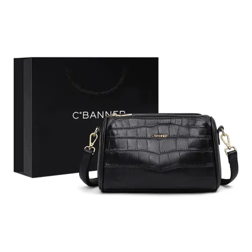 C°BANNER Коровья кожа с синтетической кожей подушка сумка через плечо обычная женская черная