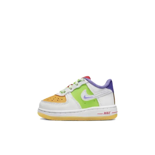 Nike Air FORCE 1 LV8 TD противоскользящая анти-KICK низкий топ обувь для младенцев и малышей белый зеленый оранжевый Infant And Toddler